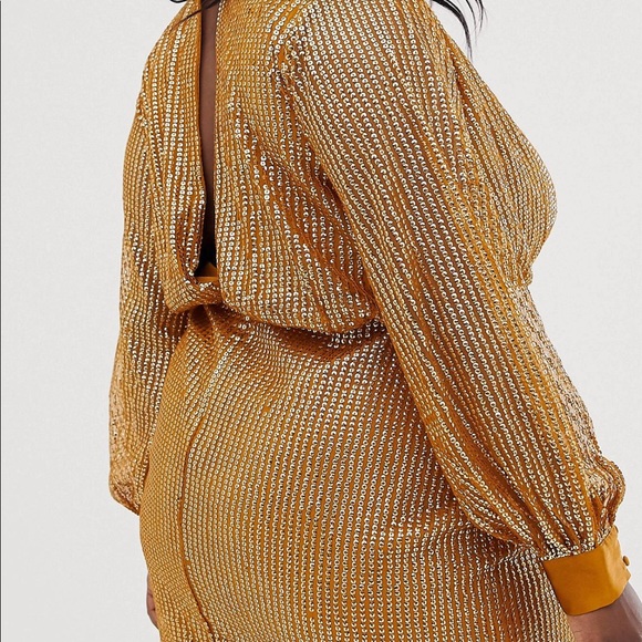 Mustard Sequined Dress - Picture 8 of 8